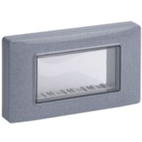 Arkè Eikon Plana - soporte con placa de 4 plazas gris granito IP55