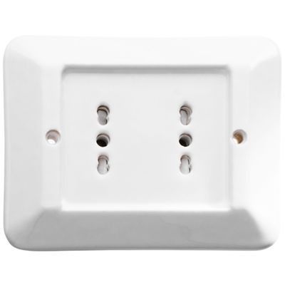 Delux - porcelain plate with 2 bypass sockets