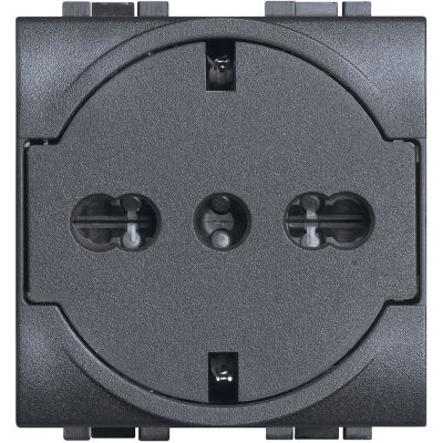 LivingLight Anthracite - prise universelle plate